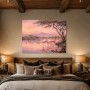 Flamingos im Abendlicht, Kunstdruck oder Leinwandbild