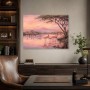 Flamingos im Abendlicht, Kunstdruck oder Leinwandbild