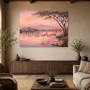 Flamingos im Abendlicht, Kunstdruck oder Leinwandbild