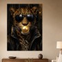 Eleganter Leopard mit Sonnenbrille, Designer Wandbild oder Fine Art Print