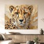 Cheetah Porträt als Wandbild oder Acrylbild mit goldener Wirkung