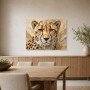 Cheetah Porträt als Wandbild oder Acrylbild mit goldener Wirkung
