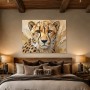 Cheetah Porträt als Wandbild oder Acrylbild mit goldener Wirkung