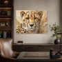 Cheetah Porträt als Wandbild oder Acrylbild mit goldener Wirkung