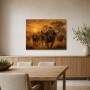 Wildes Büffelmotiv als Leinwand oder Poster in warmer Abendstimmung