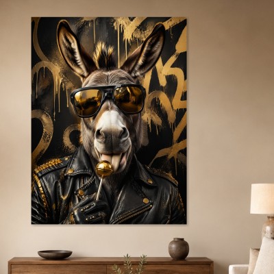 Esel mit Sonnenbrille als Modernes Wandbild oder Poster