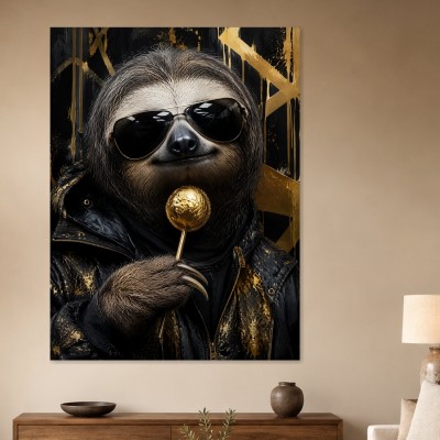 Stylischer Faultier Look als Gallery Print oder Acrylbild