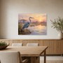 Graureiher am Abendlicht, Leinwandbild oder Fine Art Print