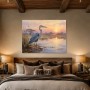 Graureiher am Abendlicht, Leinwandbild oder Fine Art Print
