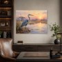 Graureiher am Abendlicht, Leinwandbild oder Fine Art Print