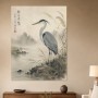 Eleganter Kranich am Ufer, Kunstwerk oder Fine Art Print