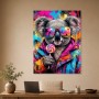 Bunte Koala mit Sonnenbrille, Poster und Acrylbild im Pop Art Stil