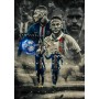 Leinwand Bilder Wandbilder Sport Fußball Mbappe Neymar - Hochwertiger Kunstdruck