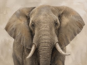 Majestätischer Elefant als Wandbild oder Kunstdruck
