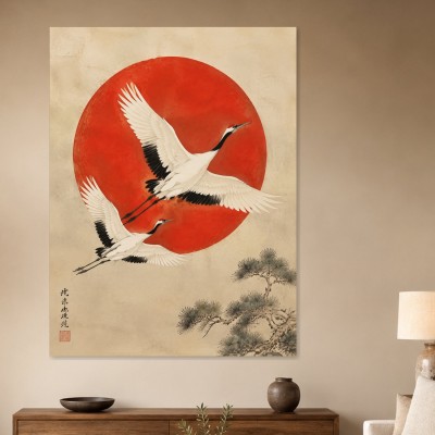 Japanische Kraniche als Kunstdruck und Gallery Print