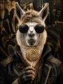 Lama mit Sonnenbrille als Gallery Print oder Poster