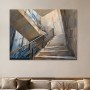 Modernes Wandbild oder Acrylbild mit architektonischer Treppe