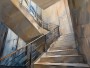 Modernes Wandbild oder Acrylbild mit architektonischer Treppe