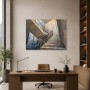 Modernes Wandbild oder Acrylbild mit architektonischer Treppe