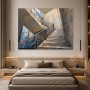 Modernes Wandbild oder Acrylbild mit architektonischer Treppe