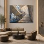 Modernes Wandbild oder Acrylbild mit architektonischer Treppe