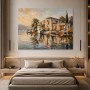 Modernes Wandbild und Leinwandbild von Seevilla im warmen Licht