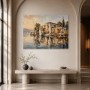 Modernes Wandbild und Leinwandbild von Seevilla im warmen Licht