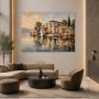Modernes Wandbild und Leinwandbild von Seevilla im warmen Licht