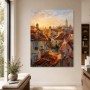 Altstadt im Abendlicht, Leinwandbild oder Kunstdruck