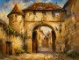 Malerisches Stadttor als Leinwandbild oder Kunstdruck