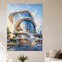 Moderne Architektur als Acrylbild oder Wandbild mit futuristischer Eleganz