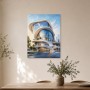 Moderne Architektur als Acrylbild oder Wandbild mit futuristischer Eleganz