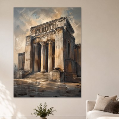 Klassischer Tempel im Licht, Leinwandbild oder Acrylbild