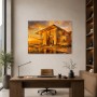 Modernes Wandbild oder Acrylbild mit luxuriöser Architektur bei Sonnenuntergang