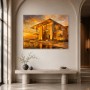 Modernes Wandbild oder Acrylbild mit luxuriöser Architektur bei Sonnenuntergang