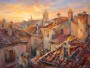 Altstadt Dächer bei Sonnenlicht, Wandbild oder Kunstdruck