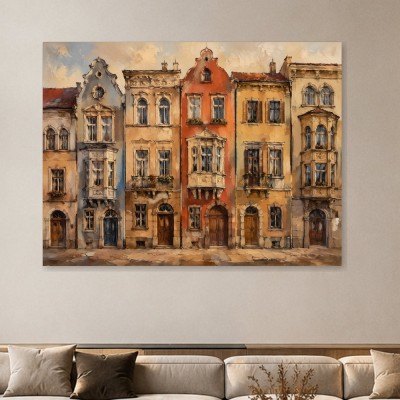 Altstadtfassaden als Leinwand oder Fine Art Print mit warmem Kolorit