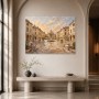 Historische Piazza mit Brunnen, Wandbild oder Kunstdruck