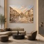Historische Piazza mit Brunnen, Wandbild oder Kunstdruck