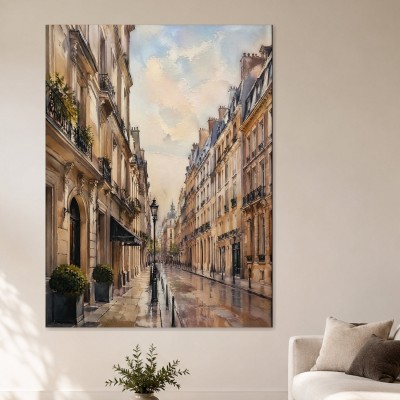 Pariser Straßenszene als Leinwandbild oder Kunstdruck
