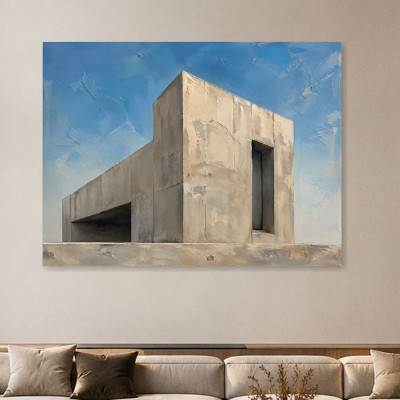 Modernes Wandbild oder Acrylbild mit architektonischer Betonstruktur