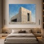 Modernes Wandbild oder Acrylbild mit architektonischer Betonstruktur