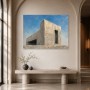 Modernes Wandbild oder Acrylbild mit architektonischer Betonstruktur