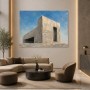 Modernes Wandbild oder Acrylbild mit architektonischer Betonstruktur