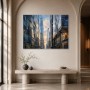 Moderne Stadtansicht als Leinwand oder Poster mit architektonischer Tiefe
