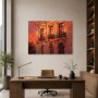 Romantische Fassade im Abendlicht, Wandbild oder Kunstdruck