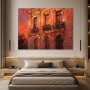 Romantische Fassade im Abendlicht, Wandbild oder Kunstdruck