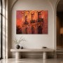 Romantische Fassade im Abendlicht, Wandbild oder Kunstdruck