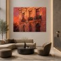 Romantische Fassade im Abendlicht, Wandbild oder Kunstdruck