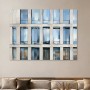 Modernes Wandbild oder Acrylbild mit klarer Fassadenarchitektur